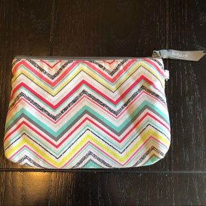 Thirty-One Mini Zipper Pouch Party Punch Chevron